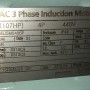 80KW 4P 440V 60HZ IP44 V1 명판